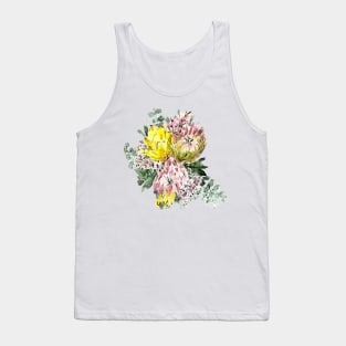 Watercolour pink protea and eucalyptus bunch Tank Top